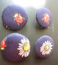 6 Hand Crafted Ladybird Silk Buttons - Image 1