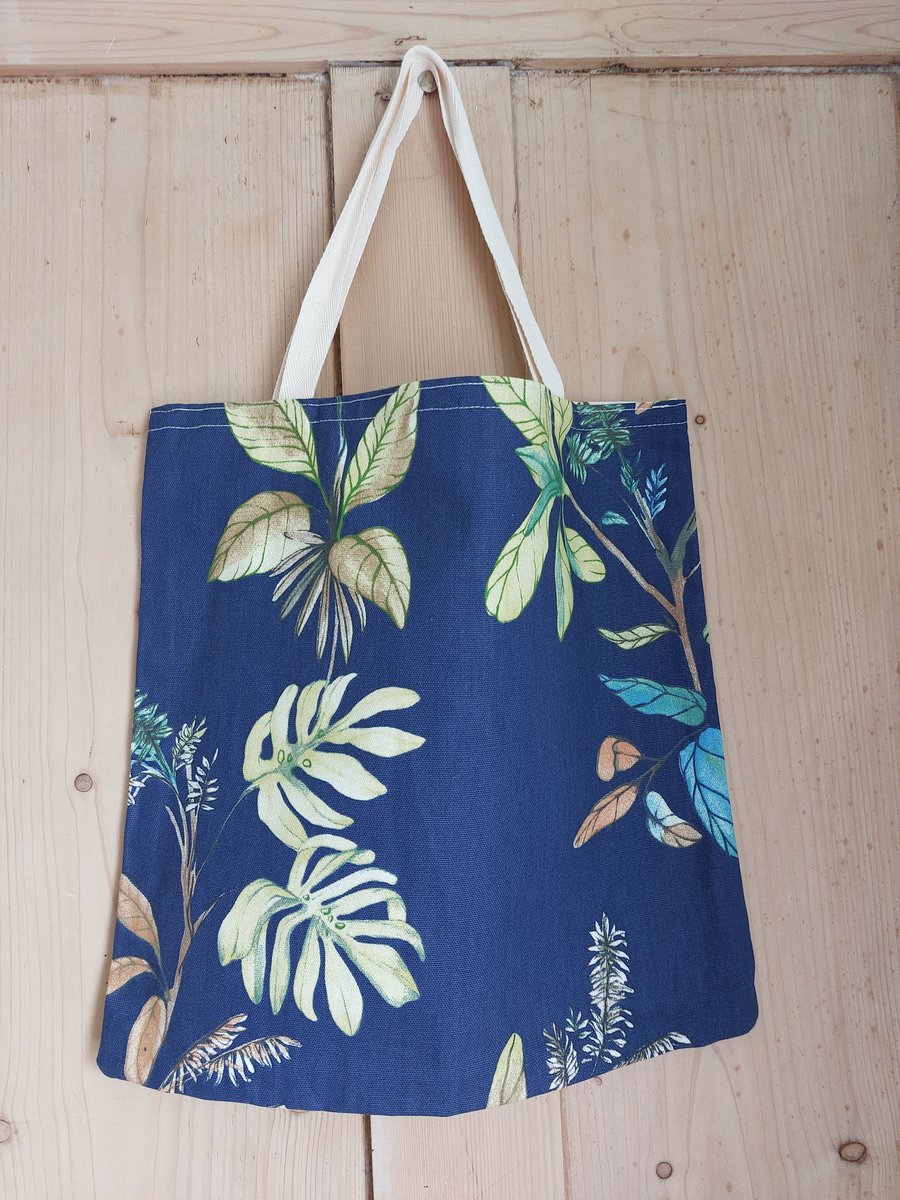Small Bag Floral Blue Green Cotton Double Sided 
