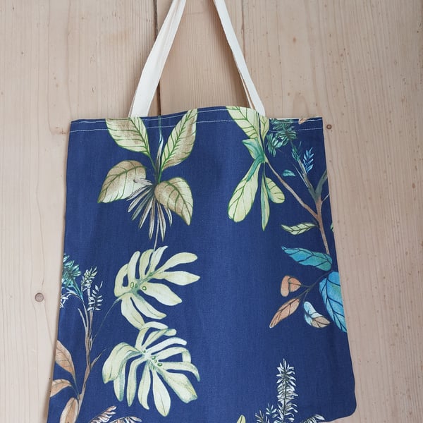 Small Bag Floral Blue Green Cotton Double Sided 