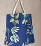 Small Bag Floral Blue Green Cotton Double Sided 