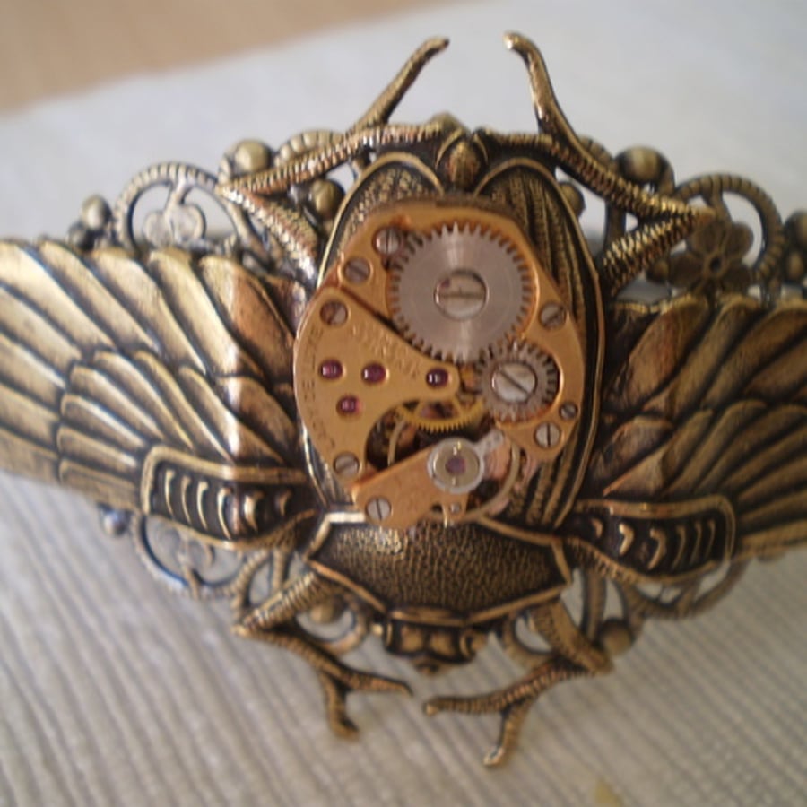 Steampunk Bracelet/Cuff "Sacred Scarab"