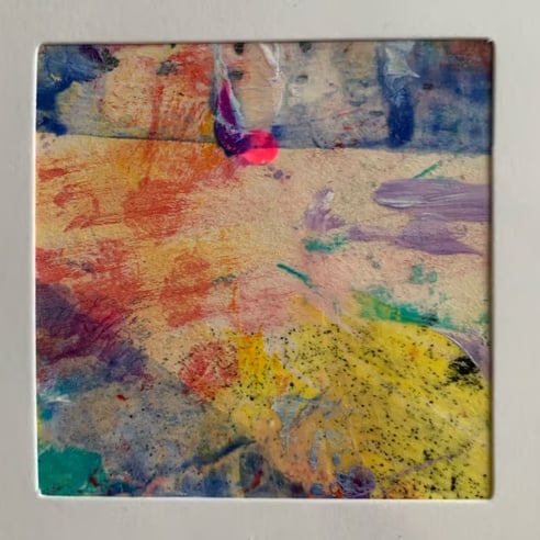 Original Painted Greetings Card, small artwork for framing.