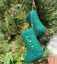 Handmade Felted Wool Christmas Stocking Ornaments