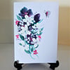 original hand painted floral butterfly greetings card ( ref f 829 )