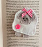 I love EWE (white) Spring lamb bookmark (pink)