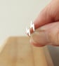 Lightning Bolt Earrings in Sterling Silver, Small Silver Studs - Image 2