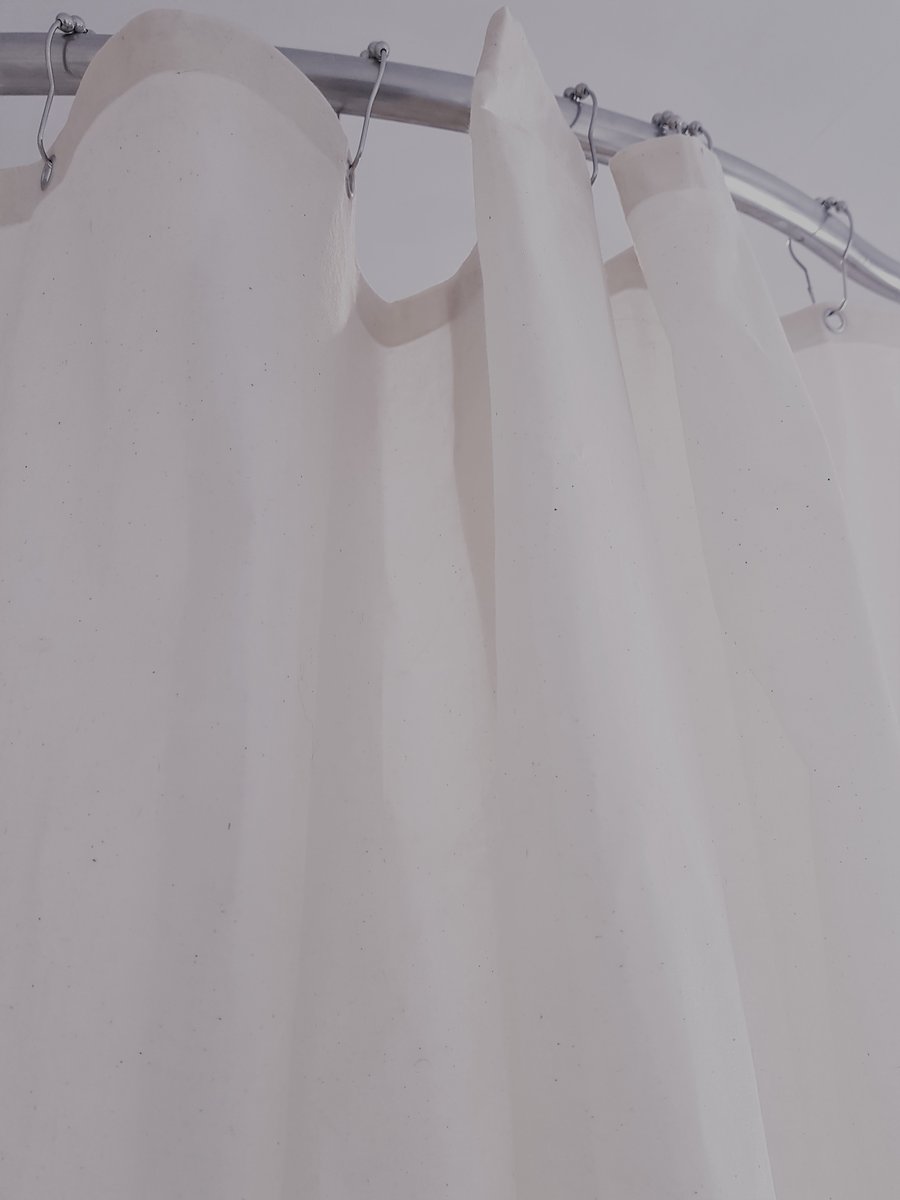 Grey Organic Cotton Shower Curtain