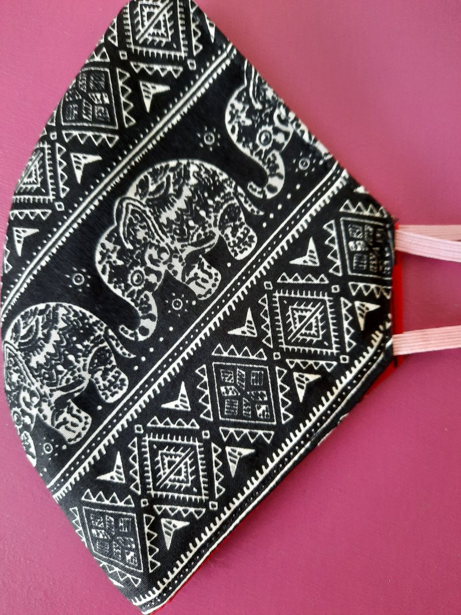 Indian Elephant Design Handmade Face Mask