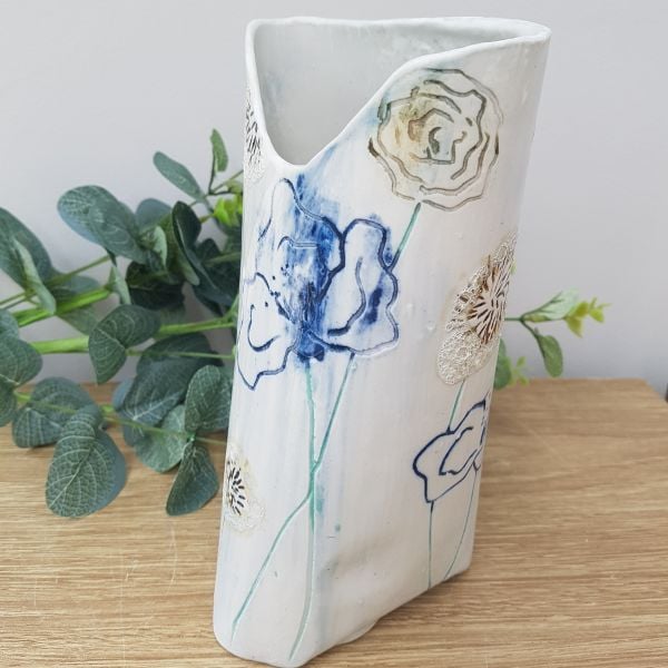 Botanical Blooms Ceramic Vase
