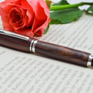 Handcrafted Kingwood silver plated fountain pen, Father's day gift