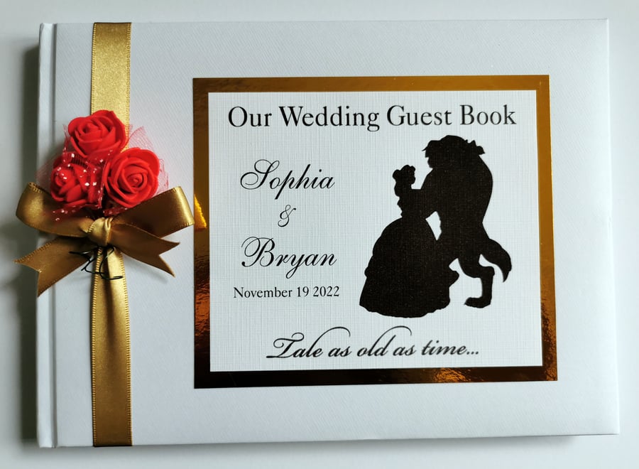 Beauty and the beast wedding guest book, beauty and the beast wedding gift