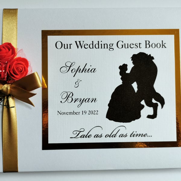 Beauty and the beast wedding guest book, beauty and the beast wedding gift