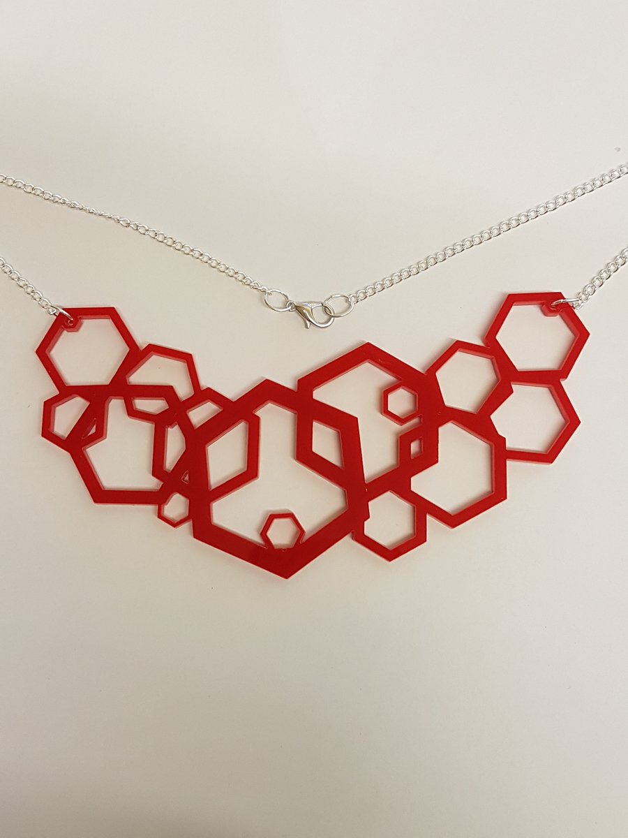 Geometric Hexagon Necklace - Acrylic