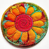 Textile Brooch Free Machine Embroidery 