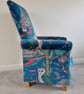 Emma Shipley Frontier Paradise Teal Velvet Fabric Adult Armchair Chair Eagles  - Image 3