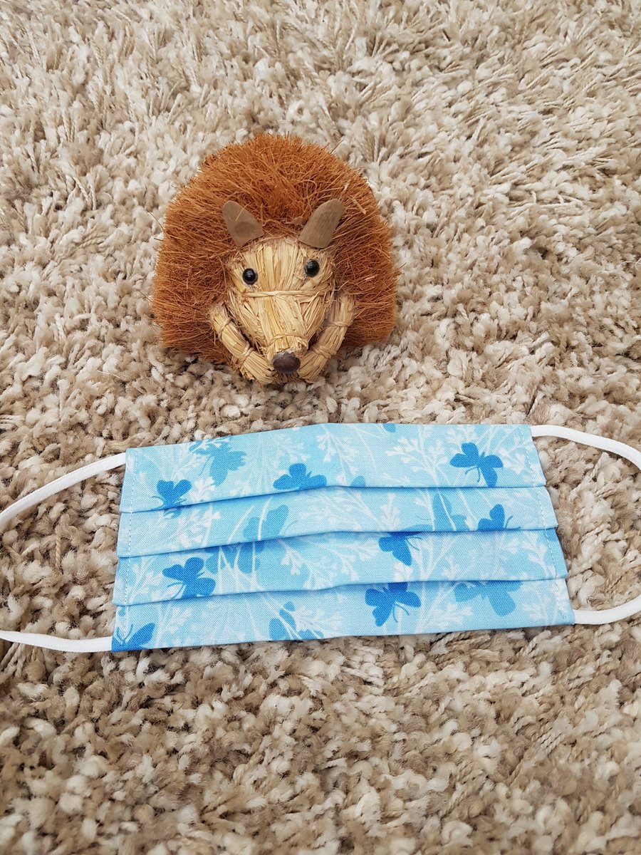 Small Adult or Teenager face covering – Blue Butterfly print