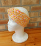 Head band orange pink floral viscose jersey turban style twist front hair band - Image 2
