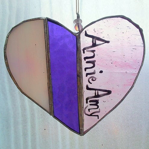 Special Personalised Glass Hearts 
