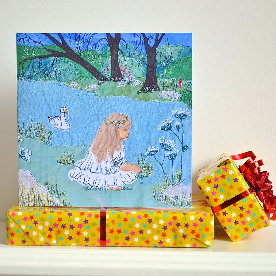 Birthday card - river and woodland