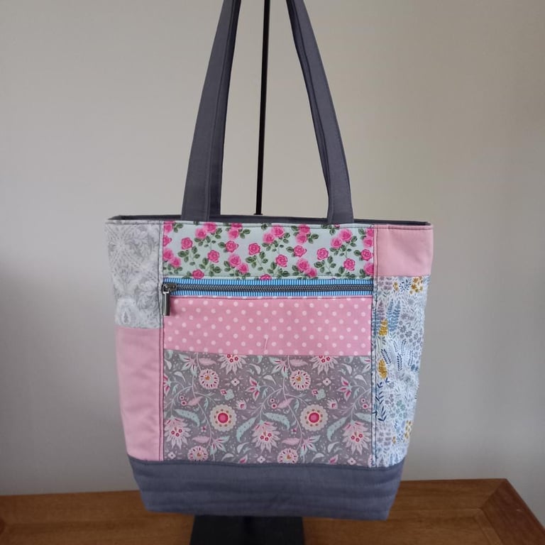 Quilted Patchwork Tote Bag