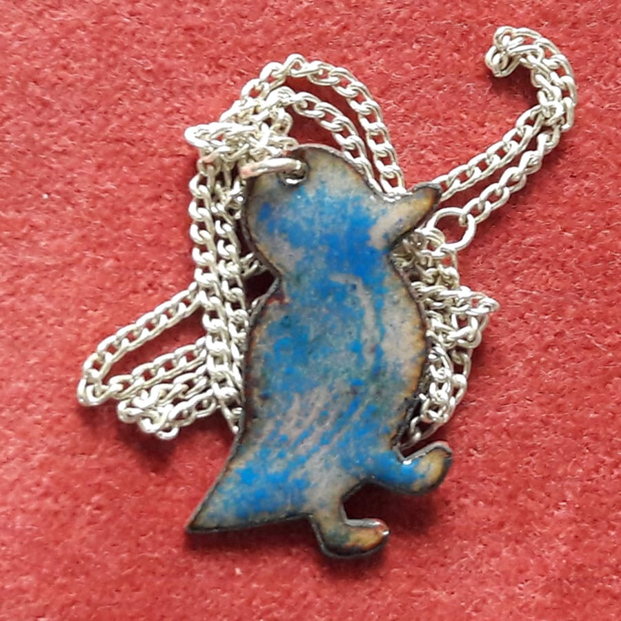 pendant - duck -blue over golden brown
