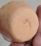 Ceramic handmade tealight robin & birdprints pottery speckled candle holder - Image 6