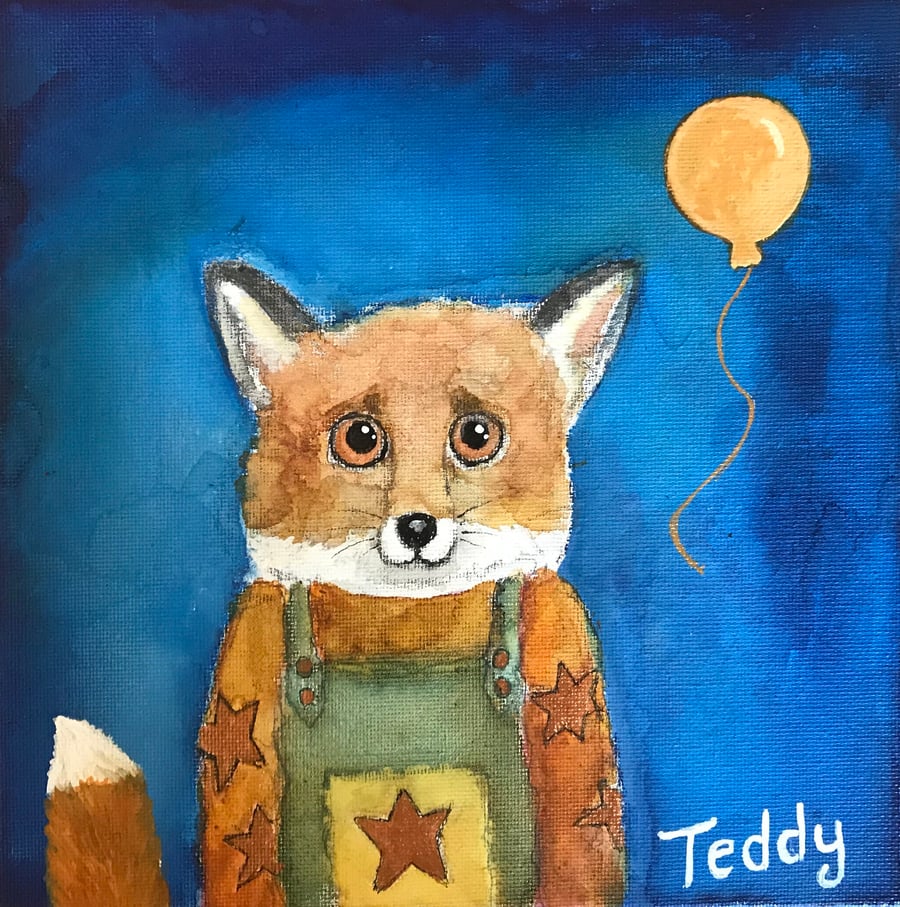 RESERVED FOR ANDY! Original watercolour 8" by 8" canvas panel