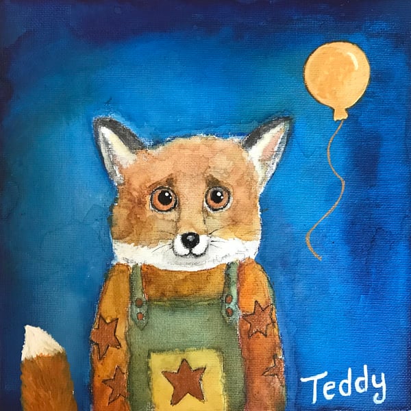 RESERVED FOR ANDY! Original watercolour 8" by 8" canvas panel