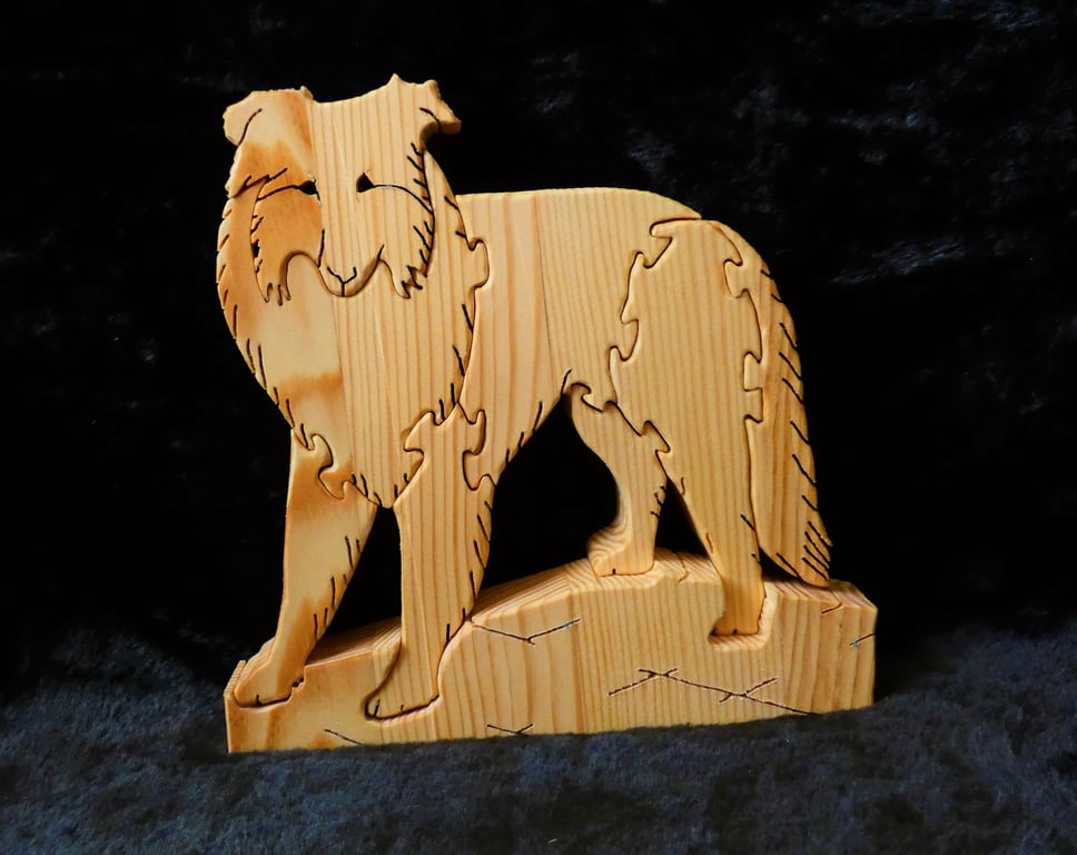 Eco Friendly Wooden Collie Dog Jigsaw Puzzle