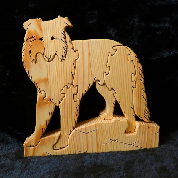 Eco Friendly Wooden Collie Dog Jigsaw Puzzle