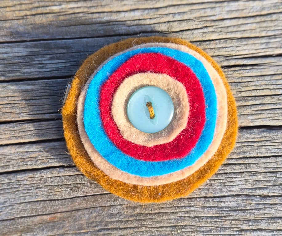 Target Hair Ornament, Felt, Autumnal, Vintage Button 