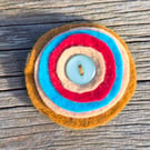 Target Hair Ornament, Felt, Autumnal, Vintage Button 