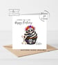 Gothic Skull Cupcake Happy Birthday Card
