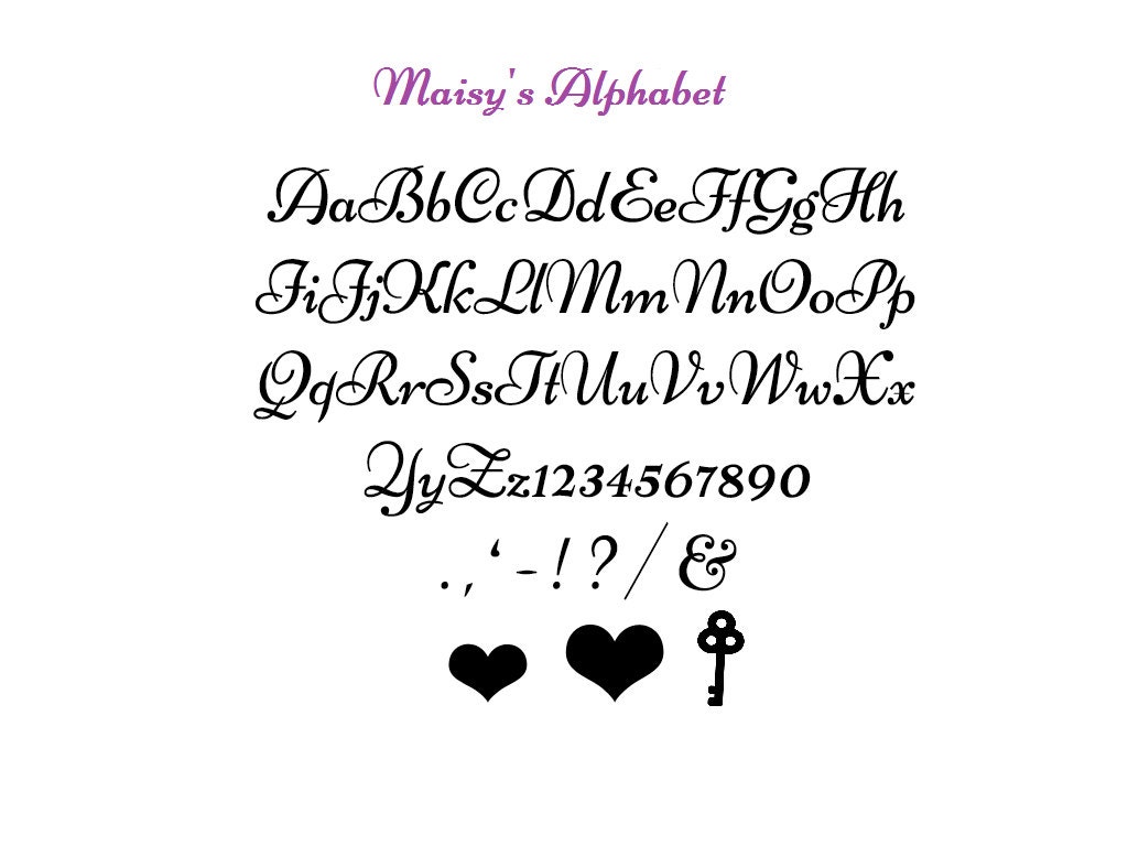 Maisy's FULL MMF Book Folding Alphabet with hearts and key - EMAILED PDF PATTERN