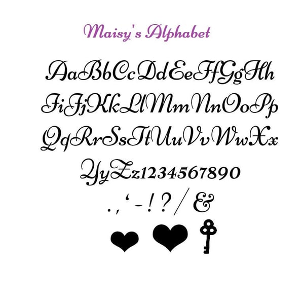 Maisy's FULL MMF Book Folding Alphabet with hearts and key - EMAILED PDF PATTERN