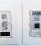 Patterned Grey Silver White Paper Handstitched Geometric Small Art Pictures - Image 1