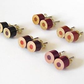 colour pencil ear studs, the brown collection