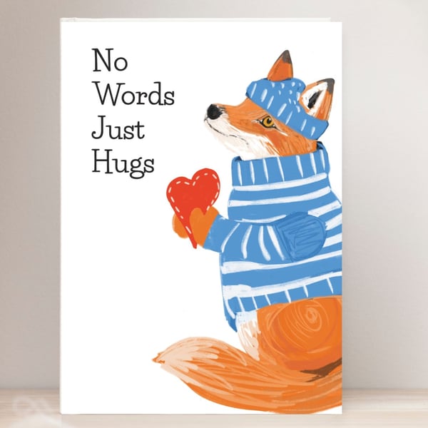Blank card fox illustration cute card