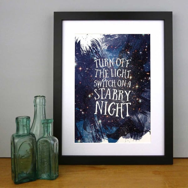 Switch On A Starry Night Print - Celestial, Astronomy, Stargazing Wall Art