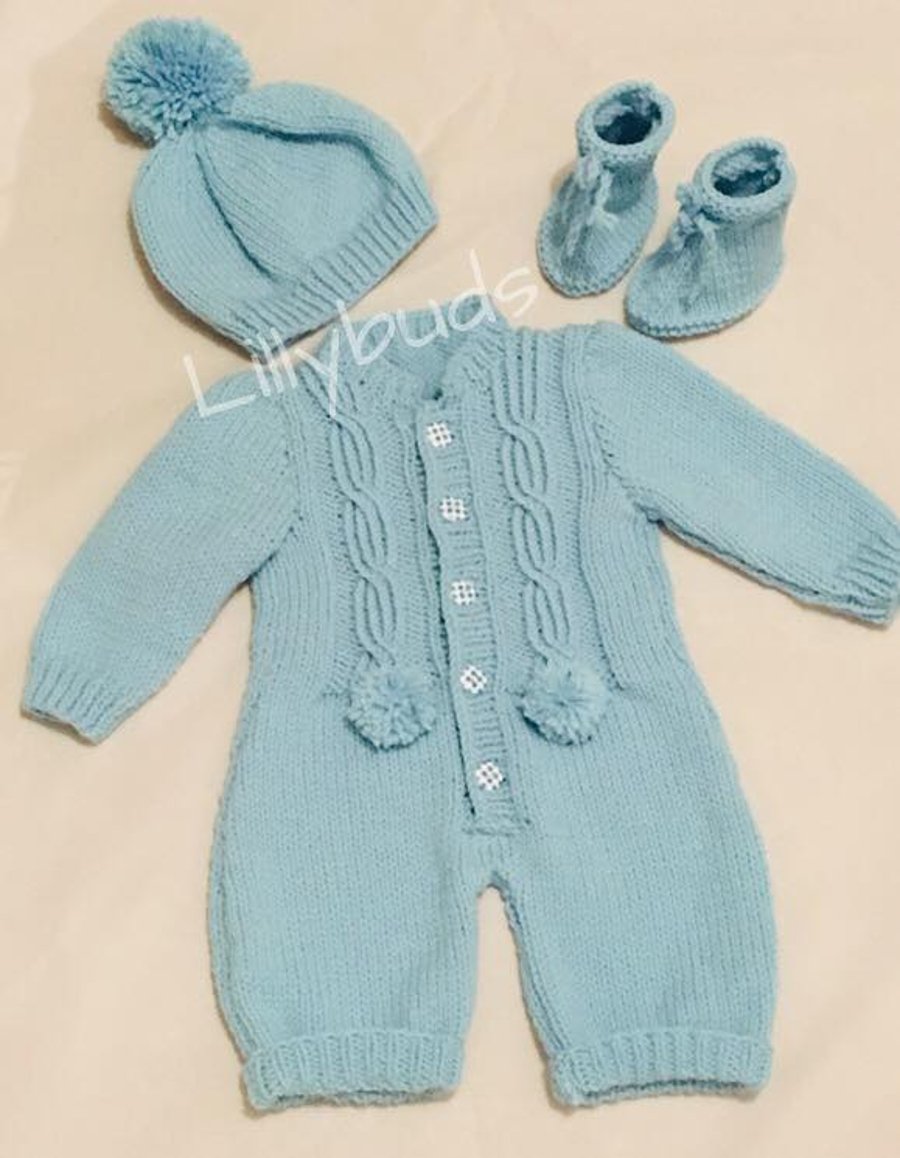 Knitting Pattern for Shannon Baby Romper, All in One, Sleep suit, Onesie