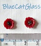 Fused Glass Poppy Earrings  - Image 3