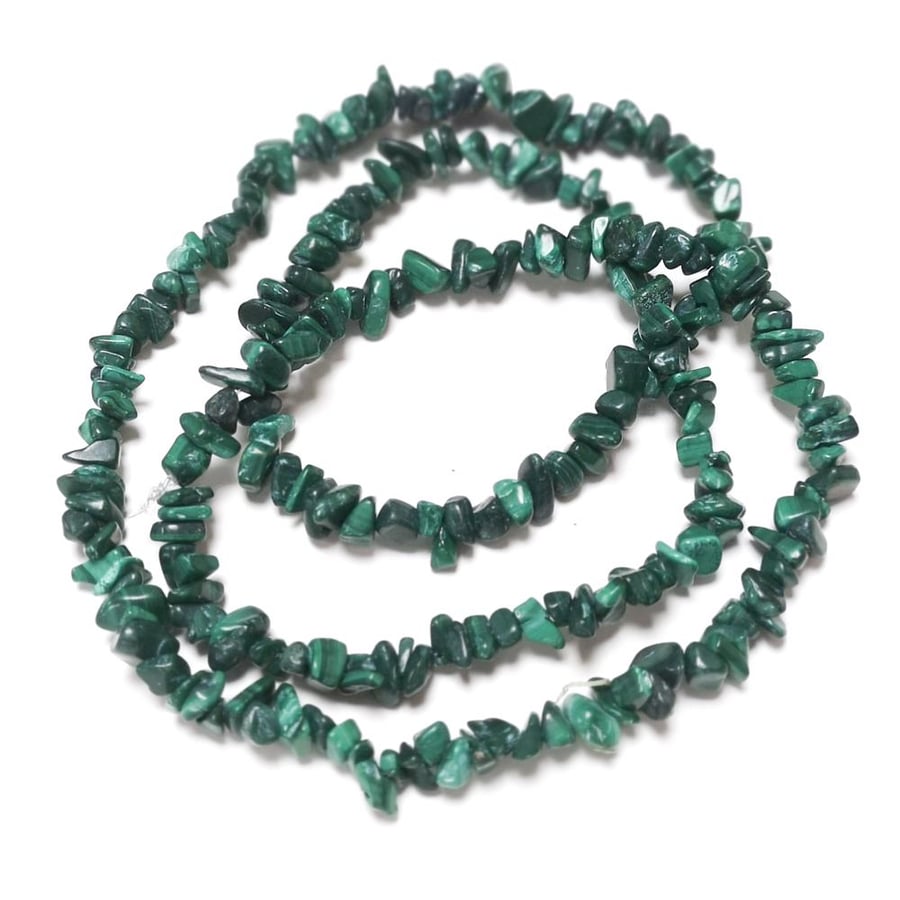Malachite Green 5-8mm Smooth Chips, Grade A, Natural Authentic Gemstone Beads, 1