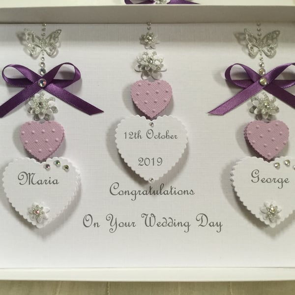 Personalised Handmade Wedding Card Gift Boxed Keepsake Engagement Anniversary