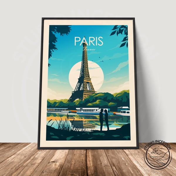 Paris France Travel Poster Print