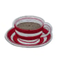 Cup and saucer sew on Patch - Embroidered Patch - Image 9