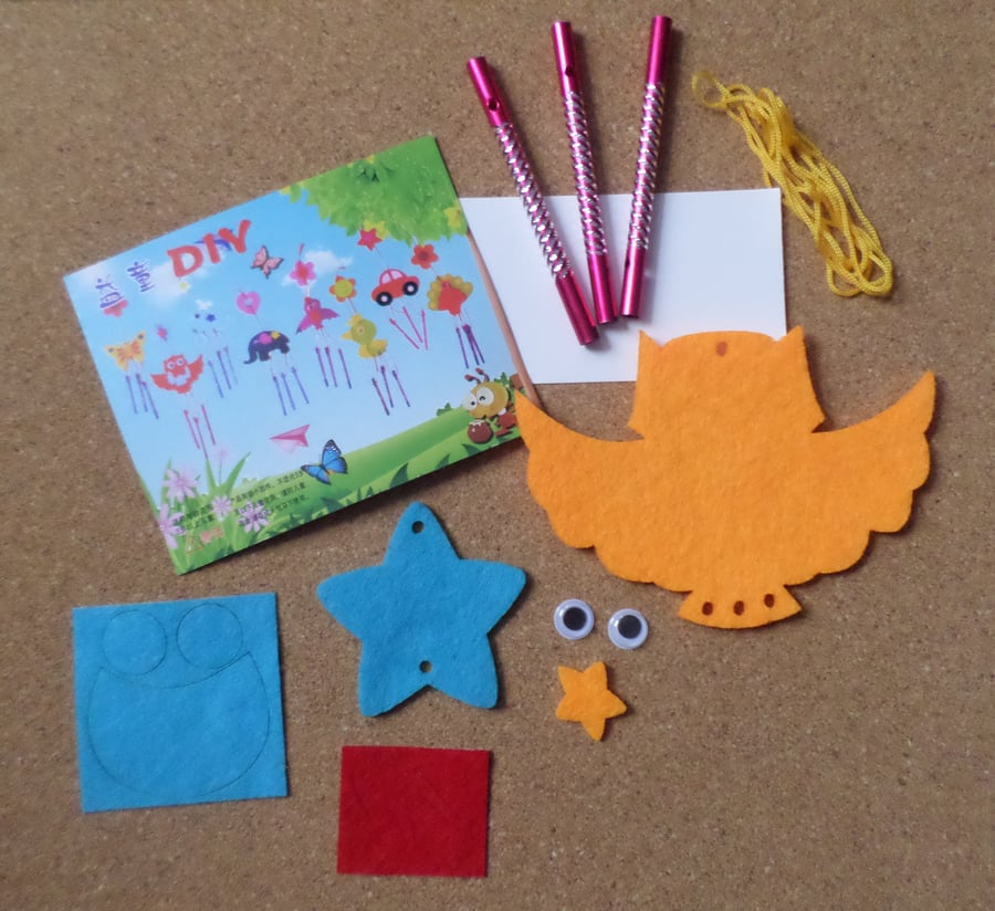 1 x Children's DIY Felt Windchime Kit - Owl