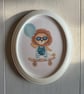 Hand Painted Lion Wall Art, Framed Oval Acrylic Safari Lion Nursery Decor