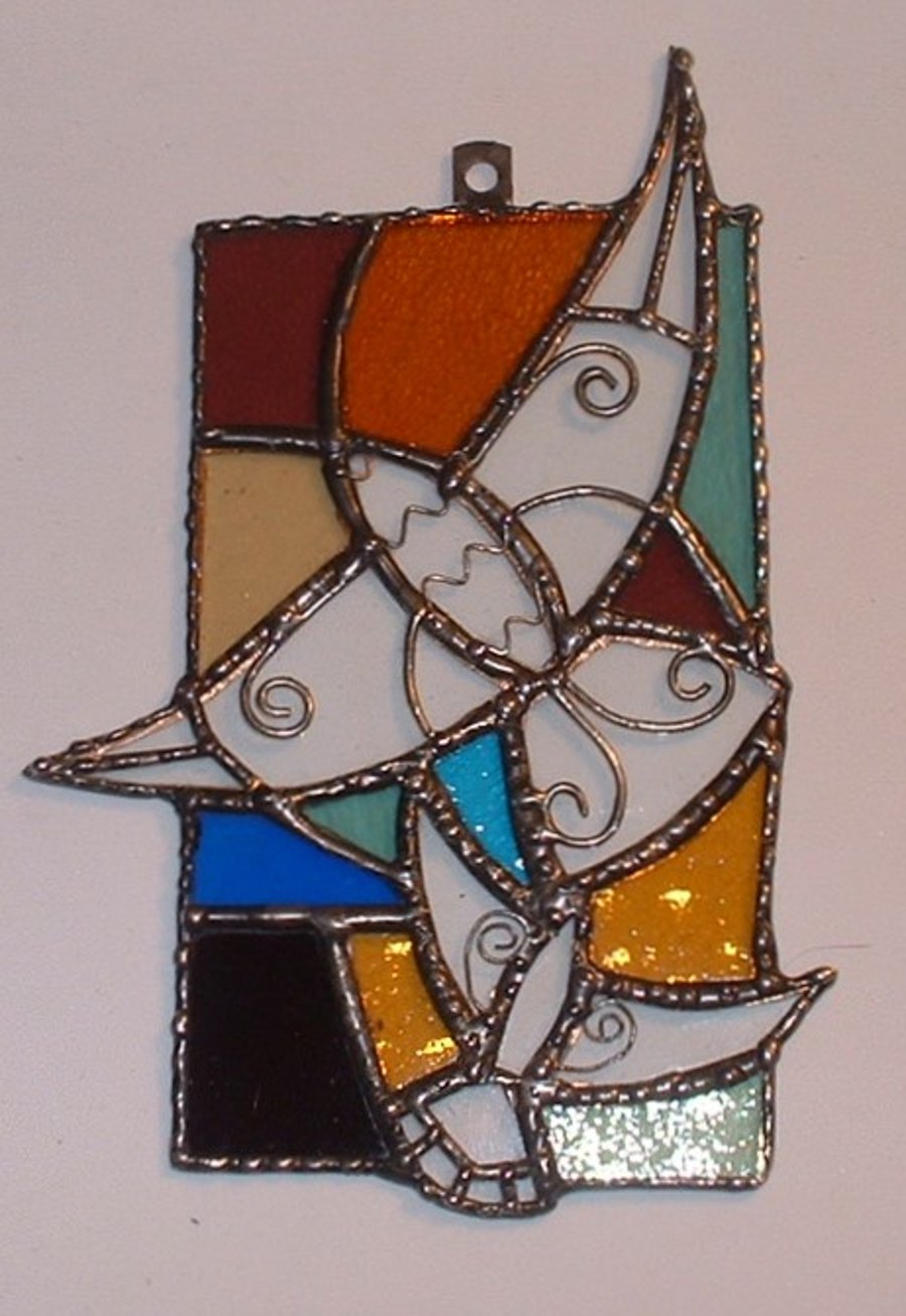 "High Flying Birds" Stained Glass Suncatcher Hanging Decoration