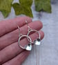 Sterling Silver Circle Earrings with Hammered Hearts - JBJ1108 - Image 2