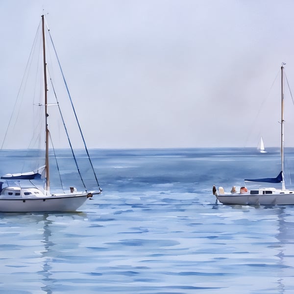 Digital Download of Watercolour of Sailing Boats 